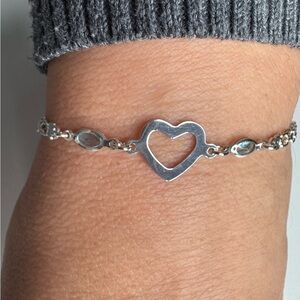 .925 Sterling Silver Heart Bracelet